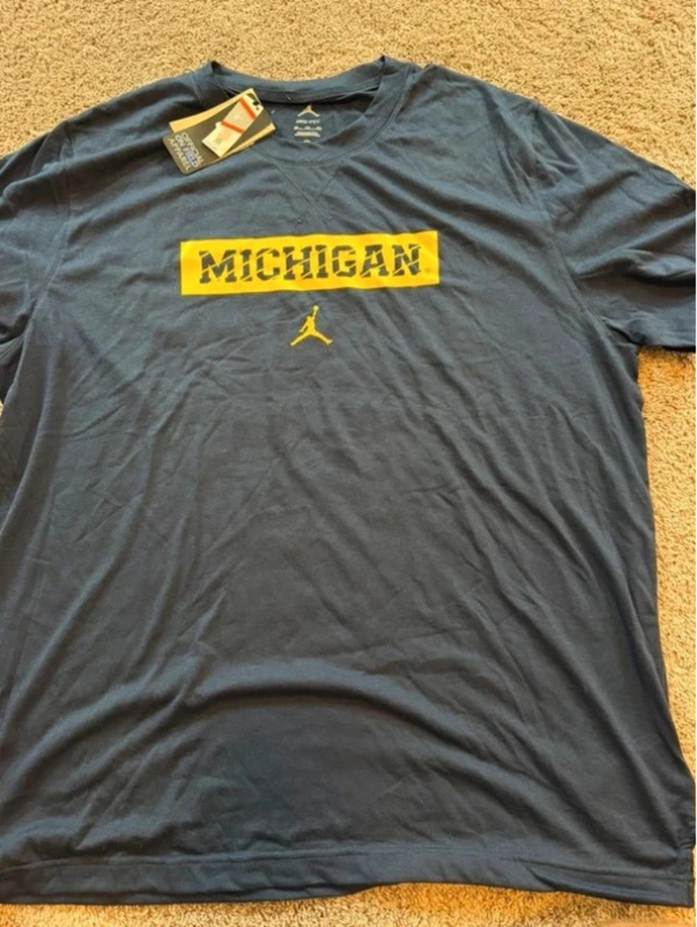 Jordan Michigan Graphic Tee - Navy with Yellow Logo